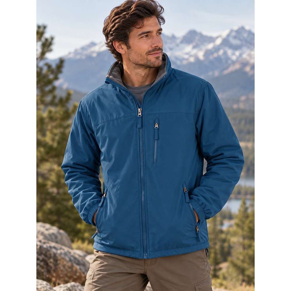 Duluth Trading Co Shoreman Fleece Lined Jacket Blue Teal Insulated Mens Medium